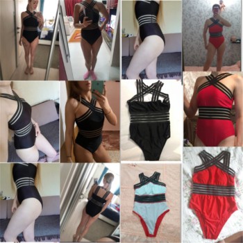 2020 Newest Women Swimsuits Sexy One Piece Swimwear For Women Beach High Neck Bandage Cross Back Female Brazilian Swimming Suit